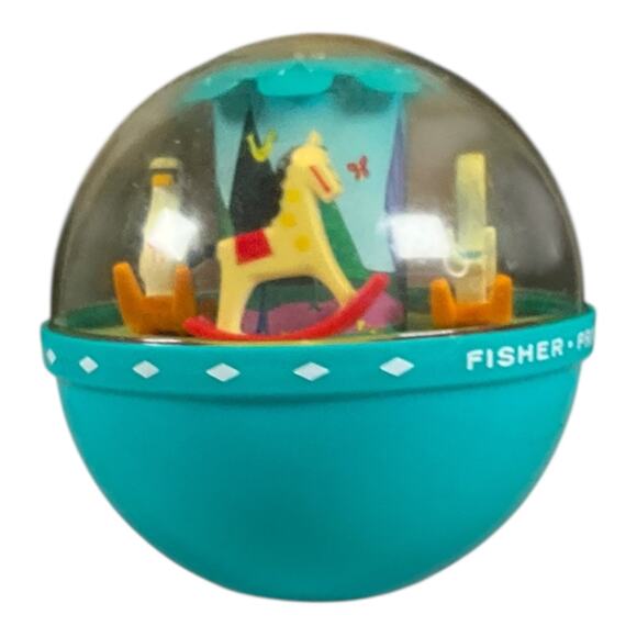 Vintage Fisher-Price Merry-Go-Round Push ’N Spin Toy 1960s–70s Classic Baby - Picture 2 of 14